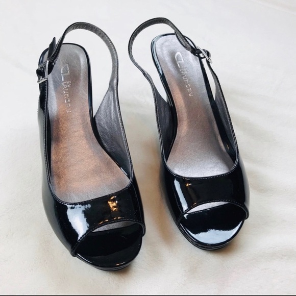 CL by Laundry women’s black peep toe heel size 9 - Picture 3 of 6